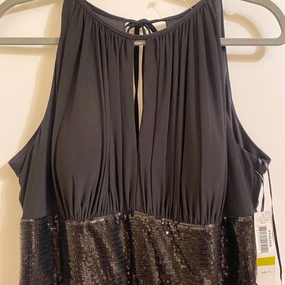New with Tags! Long Black Dress with Sequins - Size 14